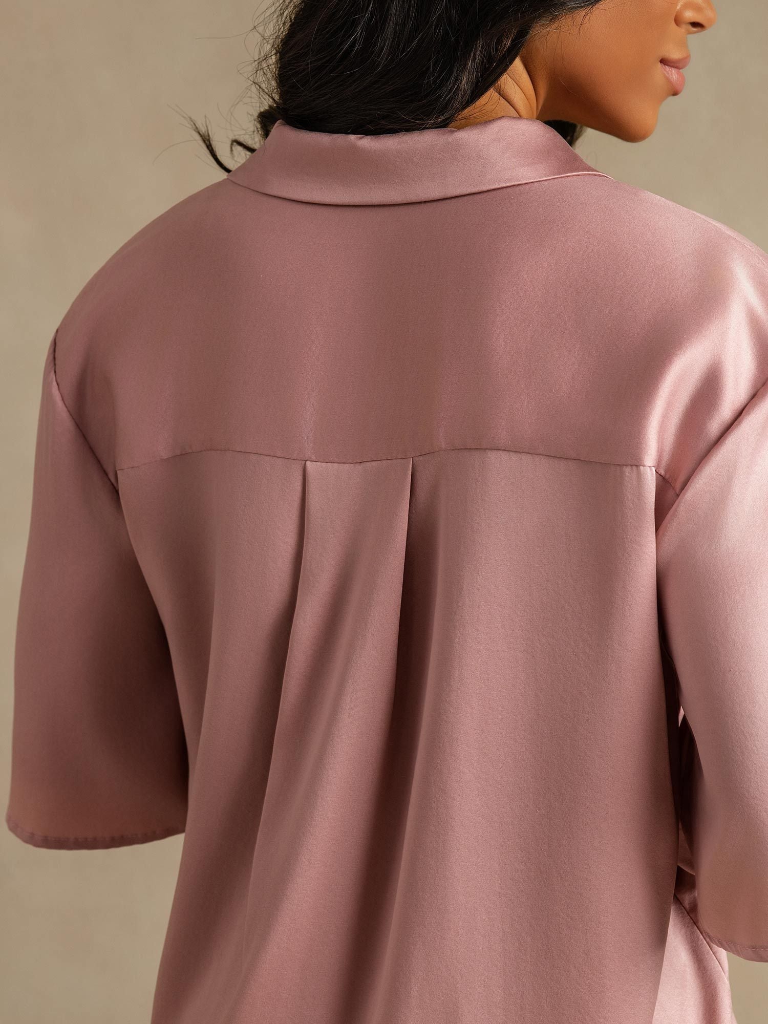 [Peau De Pêche] SilkSilky-FR 19Momme Soie Col Chemise Femme Pyjamas 002,