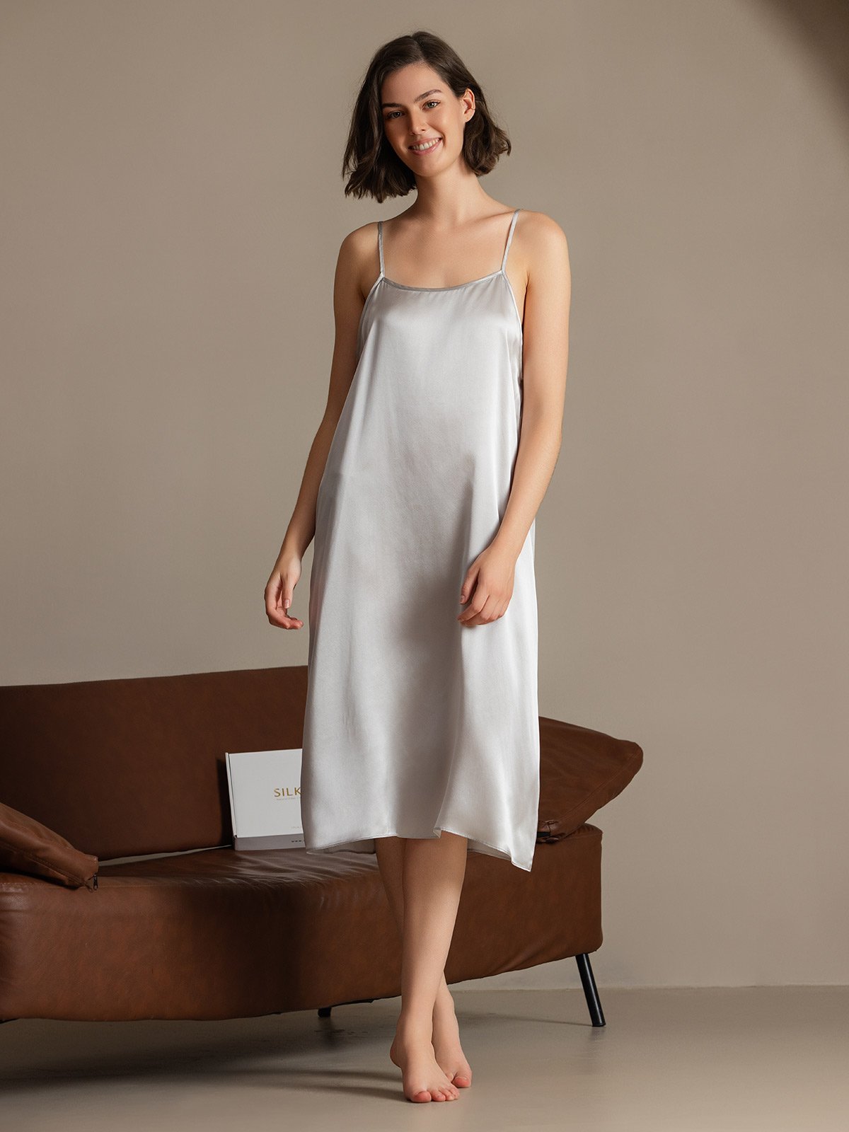 [Gris Clair] SilkSilky-FR 19Momme Soie Dress 004