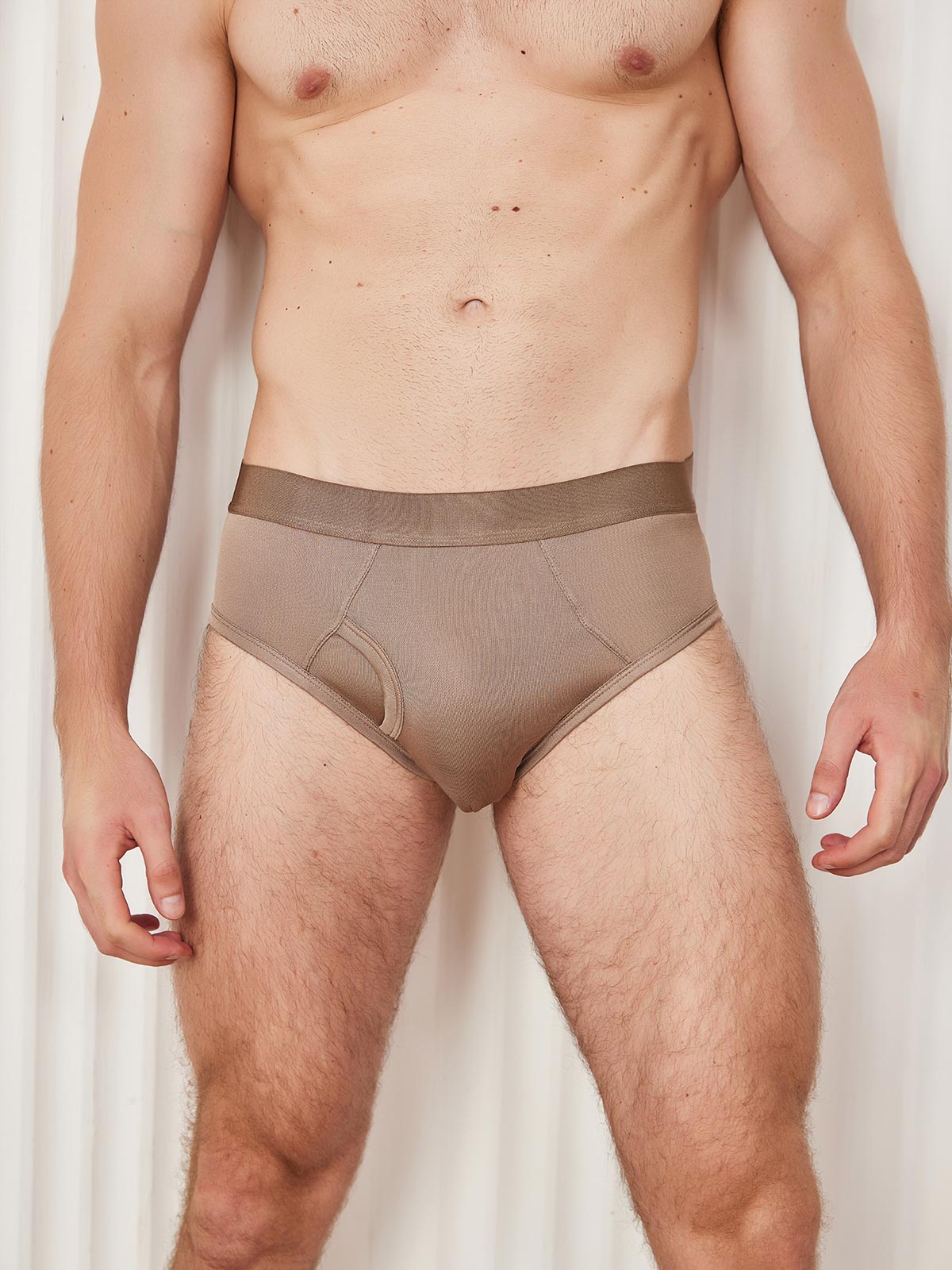 SilkSilky FR Soie Tricotée Mens Underwear Café 002