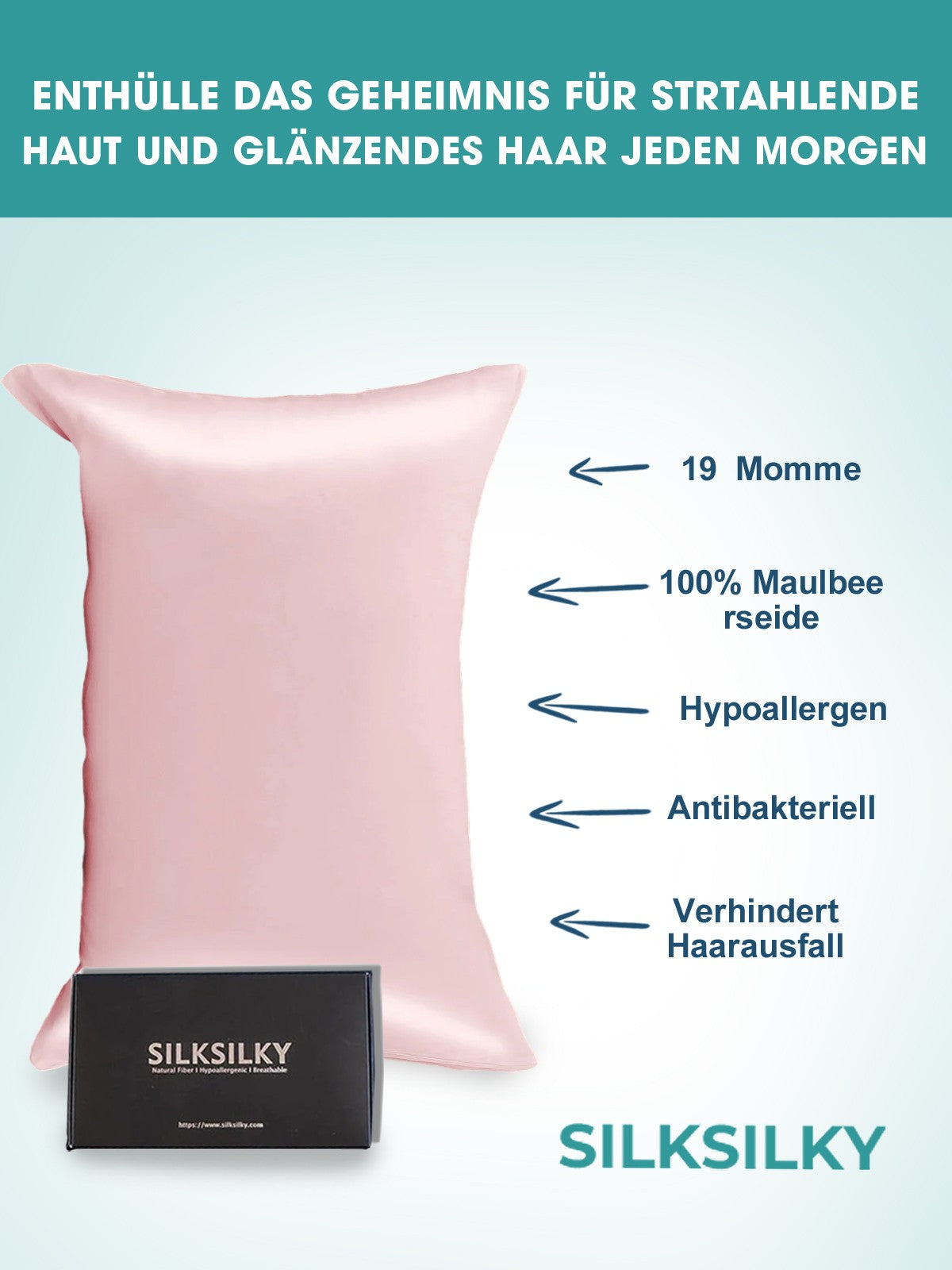 [Rose] SilkSilky-FR 19Momme Pure Soie Pillowcase 002