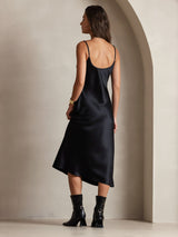 [Noir] SilkSilky-FR Sleeveless V Neck Robes 002