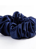 SilkSilky FR 19Momme Pure Soie Scrunchie Bleu 005