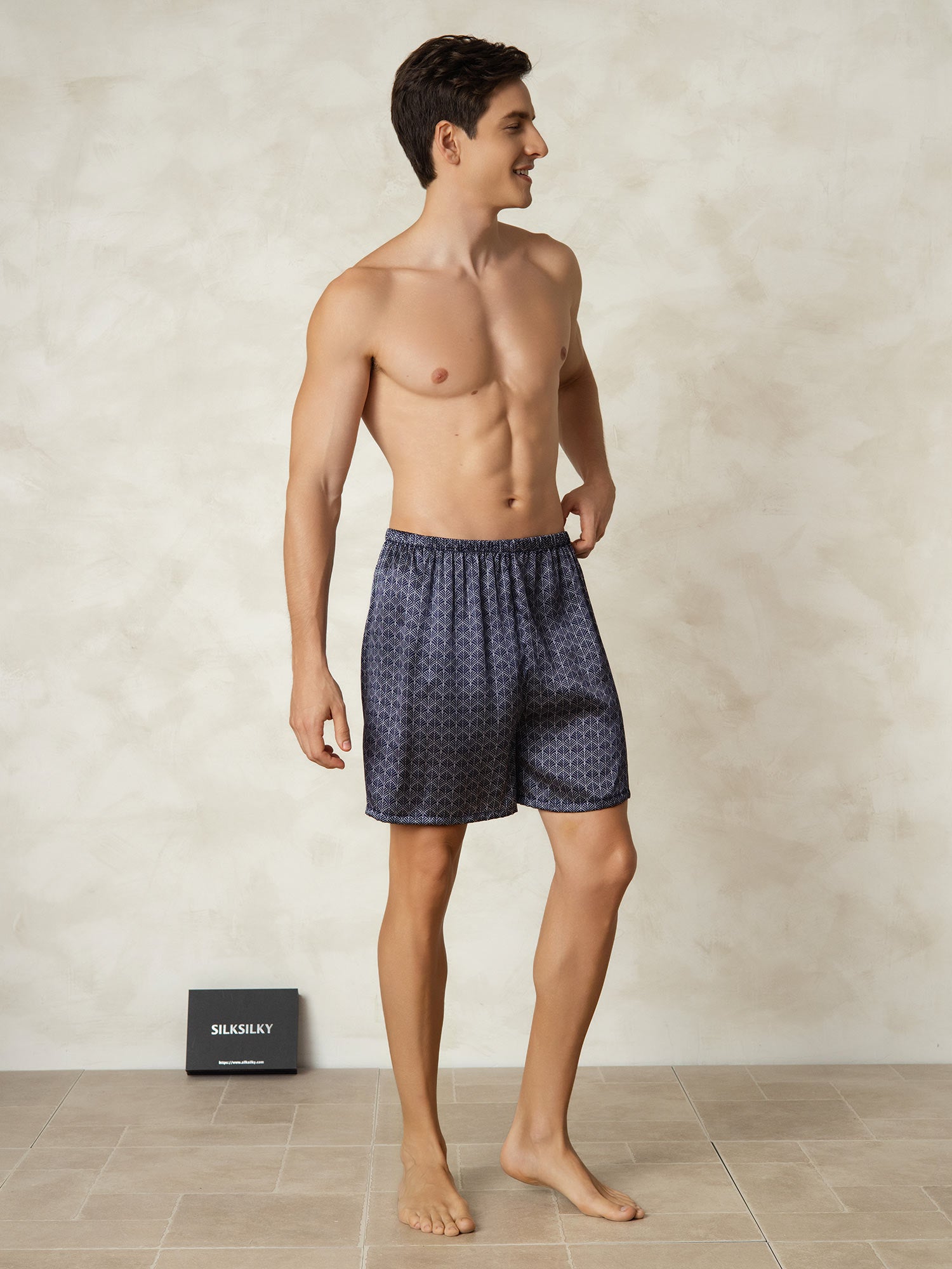 [Ginkgo Marine] SilkSilky-FR 19Momme Mens Sleep Bottoms 005