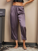 [Gris Pourpre] SilkSilky-FR Women's Sleep Pants 001