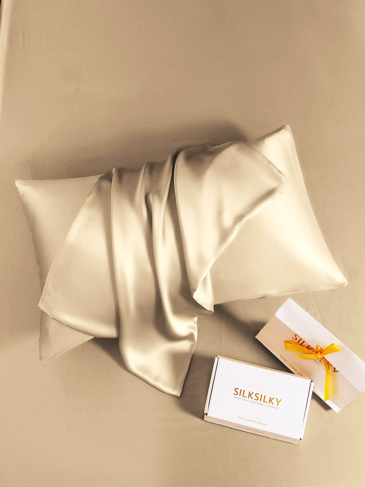 [Beige] SilkSilky-FR 22Momme Pure Soie Pillowcase 006