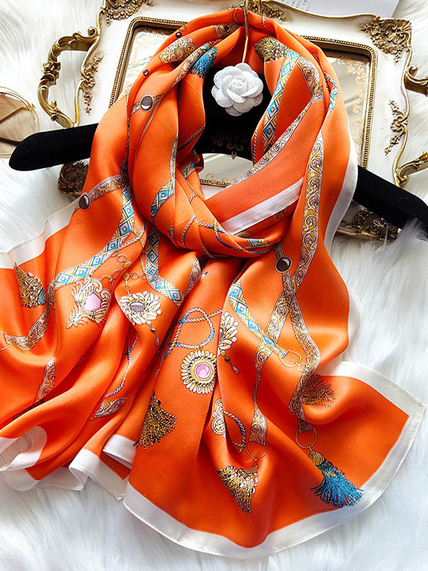 SilkSilky FR Pure Soie Scarf Orange 001