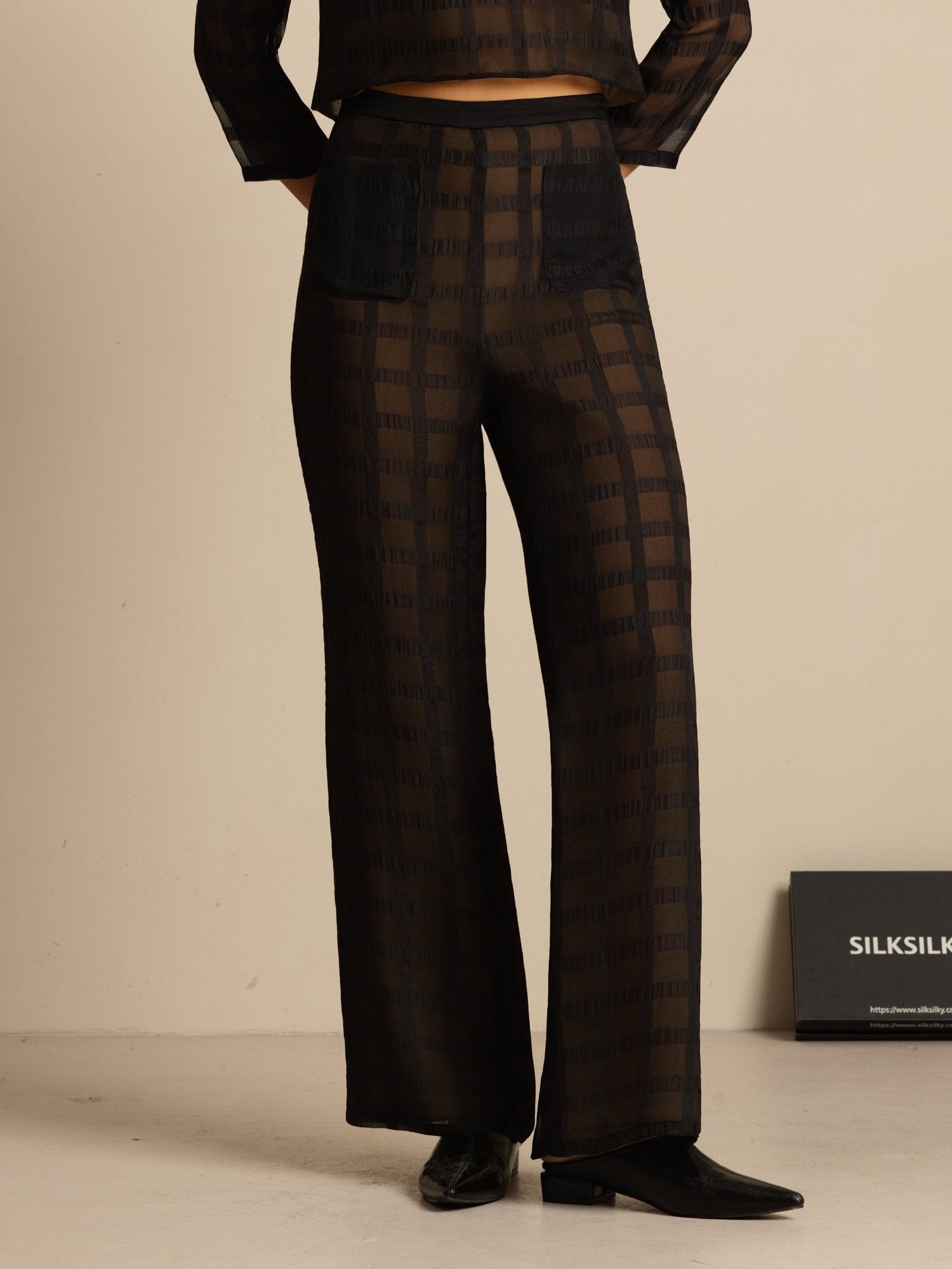 [Noir] SilkSilky-FR Womens Pants 001