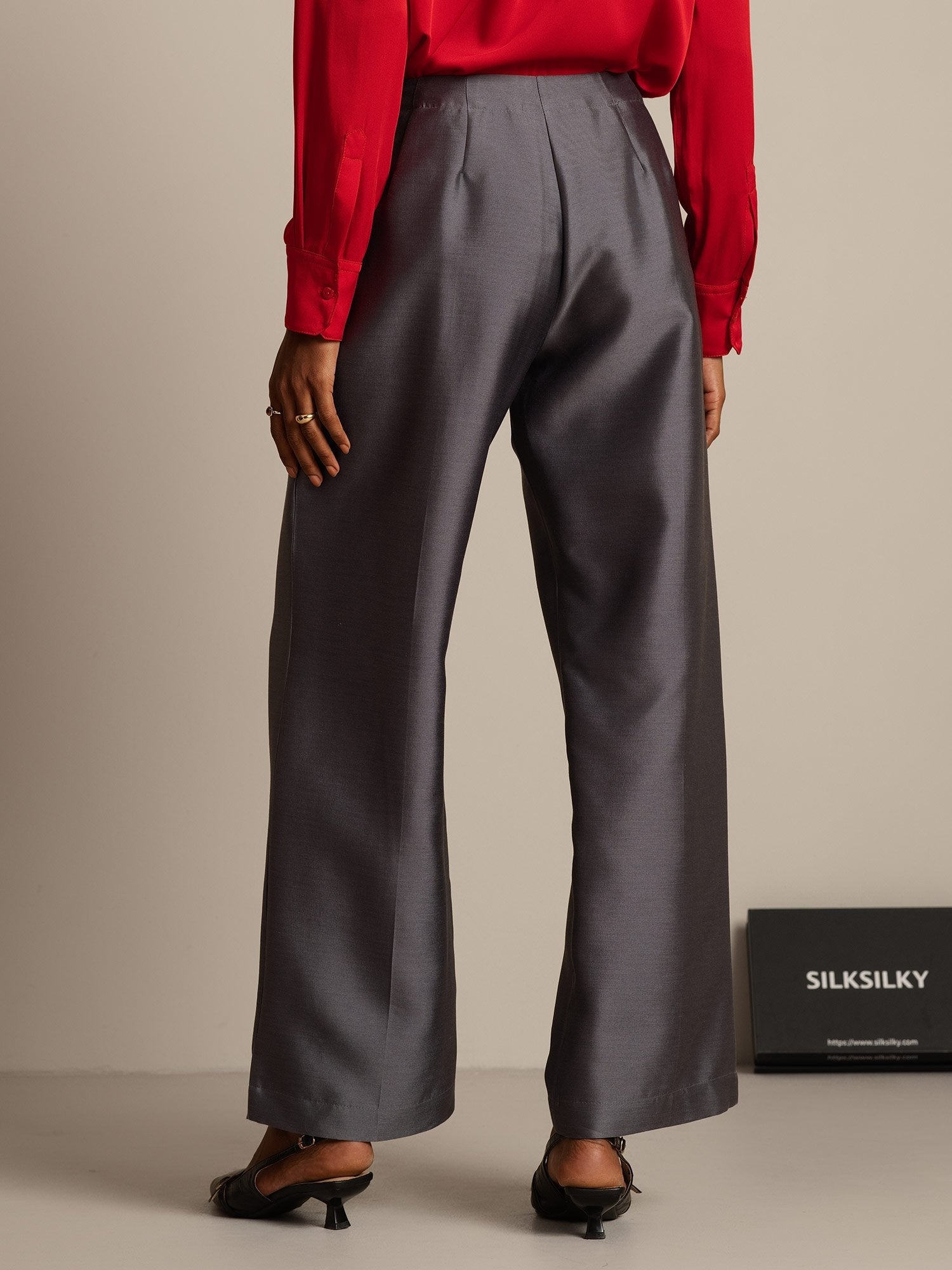 [Gris] SilkSilky-FR 32Momme Soie Womens Pants 002,