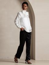 [Noir] SilkSilky-FR 19Momme Soie Womens Pants 006