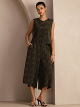 [Pin Vintage] SilkSilky-FR Sleeveless Crew Neck Women's Outfit Sets 007