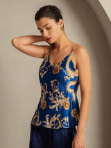 [Dragon Navy] SilkSilky-FR Pure Soie Camisoles 006,