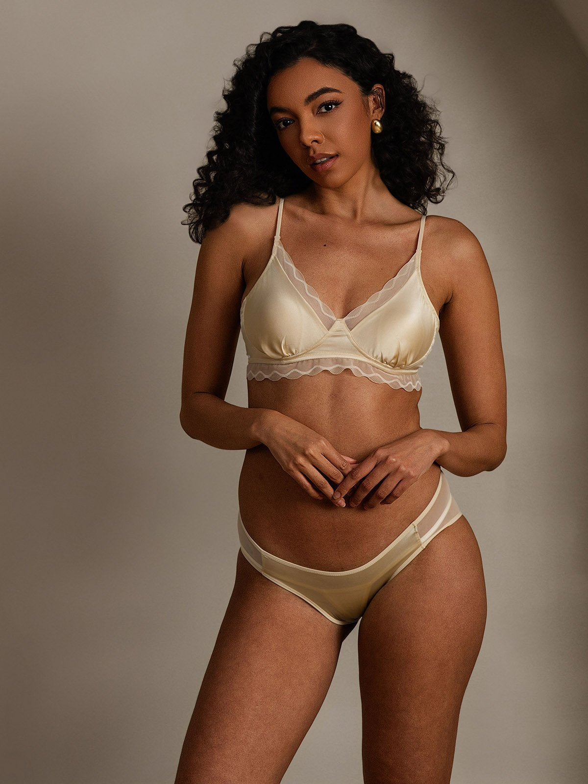 SilkSilky-FR Pure Soie Bra&Panty Set Beige 004