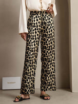 [Leopard] SilkSilky-FR 19Momme Soie Womens Pants 001,