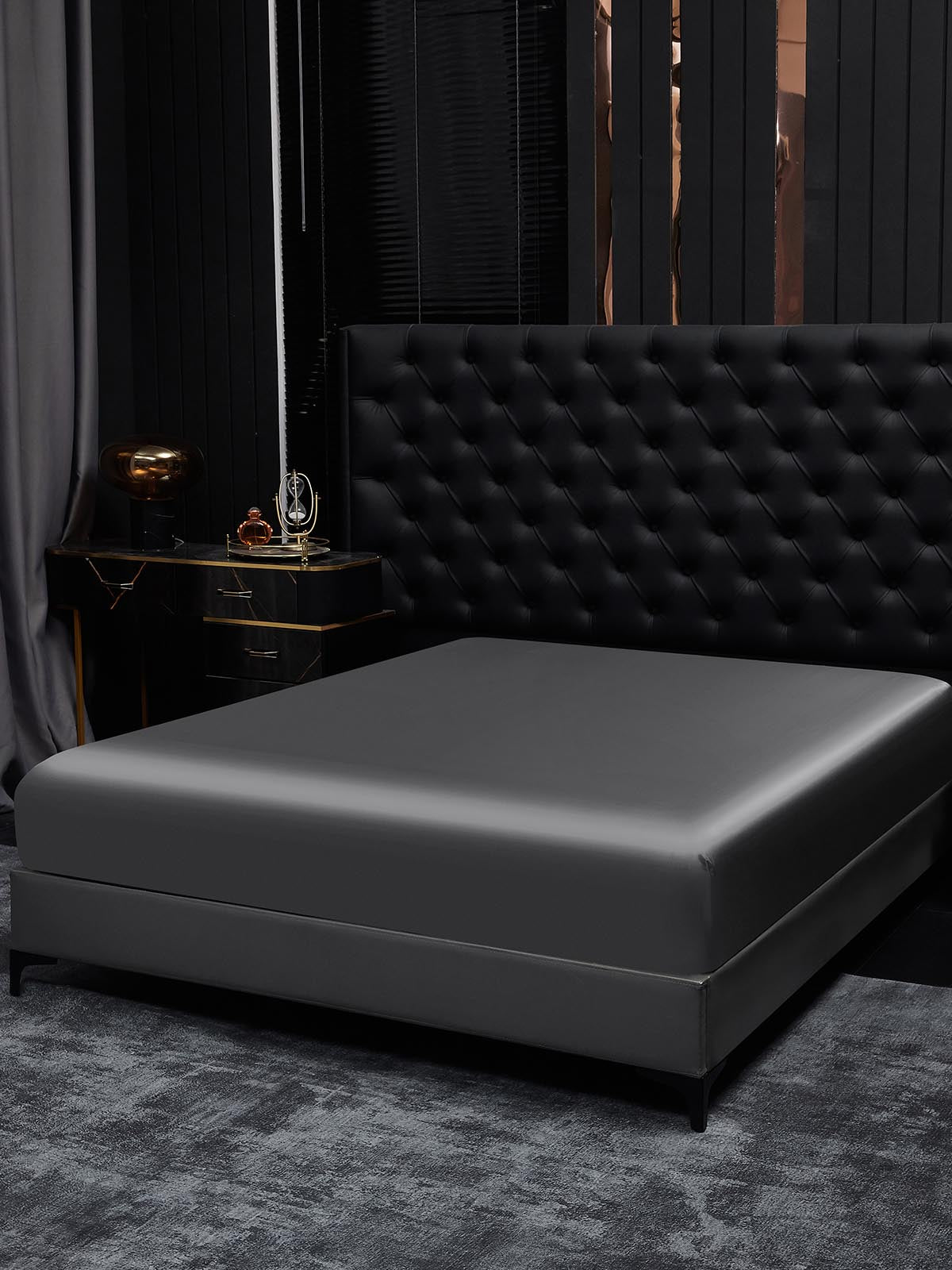 [Gris Foncé] SilkSilky-FR 19Momme Pure Soie Sheet 001