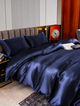[Bleu Foncé] SilkSilky-FR 22Momme Pure Soie Bedding Set 006,