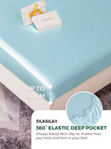 [Bleu Clair] SilkSilky-FR 19Momme Parure de Lit Soie 004