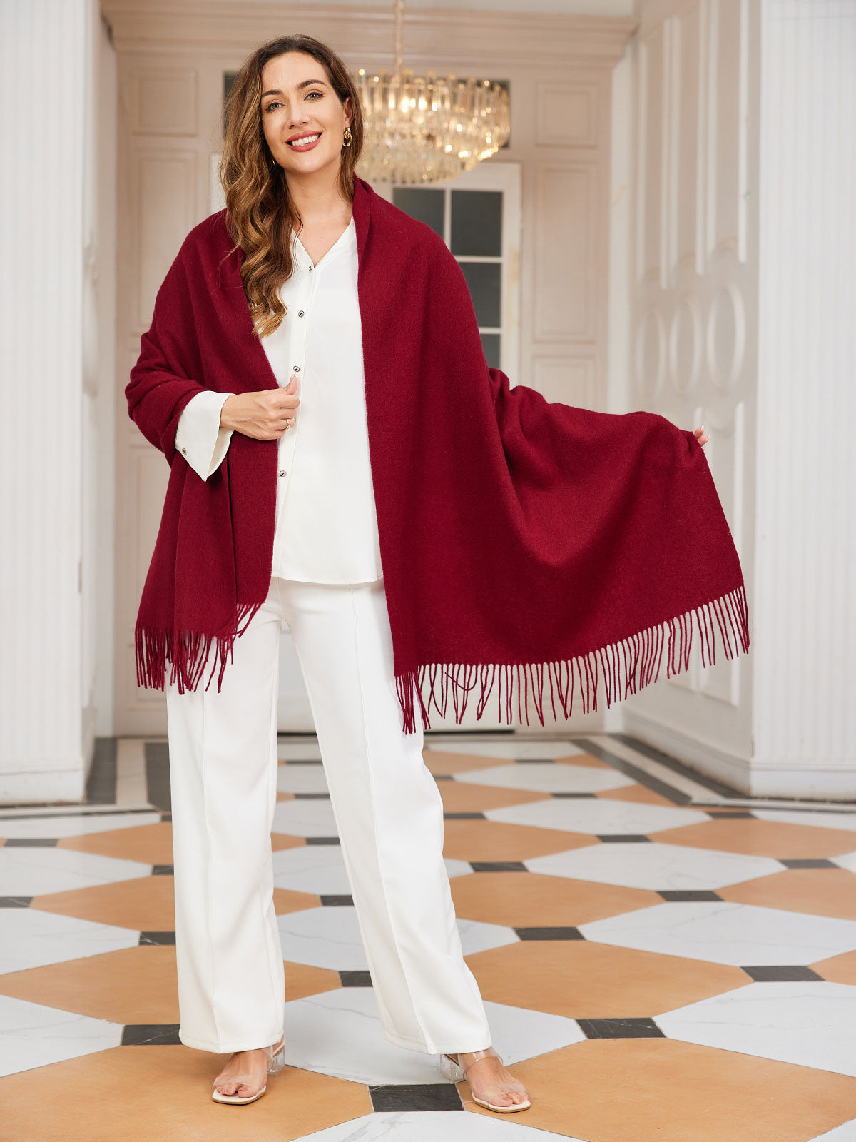 [Rouge Vineux] SilkSilky-FR Laine Scarf 002