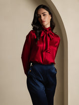 [Bleu Foncé] SilkSilky-FR Femme Pantalons 008
