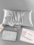 SilkSilky FR 19Momme Pure Soie Pillowcase Argent 006