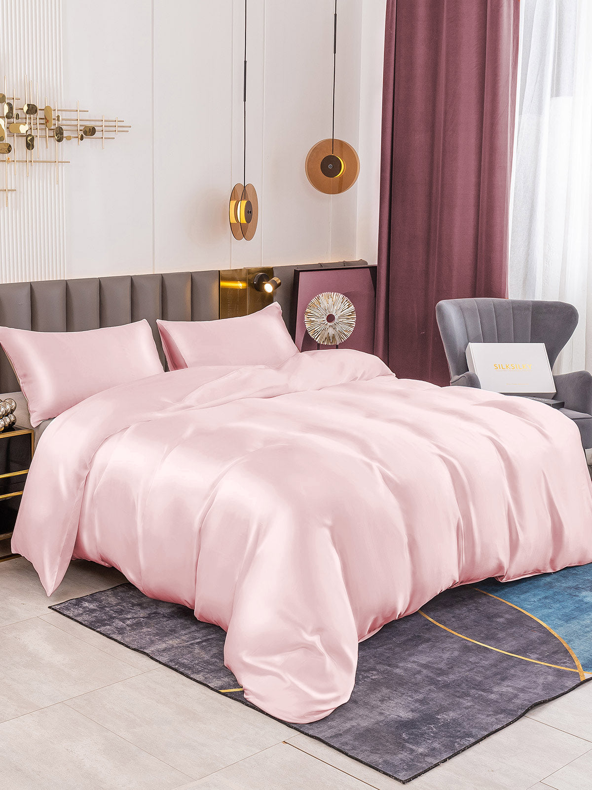 [Rose] SilkSilky-FR 19Momme Pure Soie Bedding Set 001