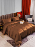 SilkSilky FR 22Momme Pure Soie Bedding Set Café 002