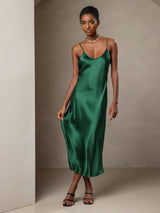 [Vert] SilkSilky-FR Sleeveless V Neck Robes 006