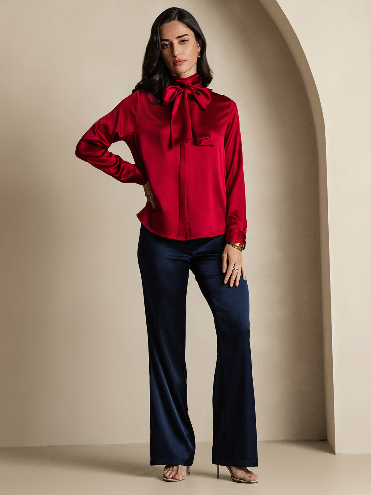 [Rouge Vineux] SilkSilky-FR 19Momme Soie Womens Shirt 008