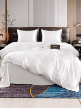 [Blanc] SilkSilky-FR Parure de Lit Soie 001