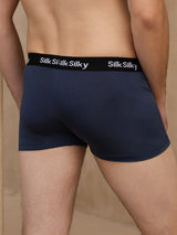 [Bleu Foncé] SilkSilky-FR 100% Silk Jersey Homme Sous-vêtements 002