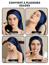 [Bleu Foncé] SilkSilky-FR Bonnets de Nuit 007