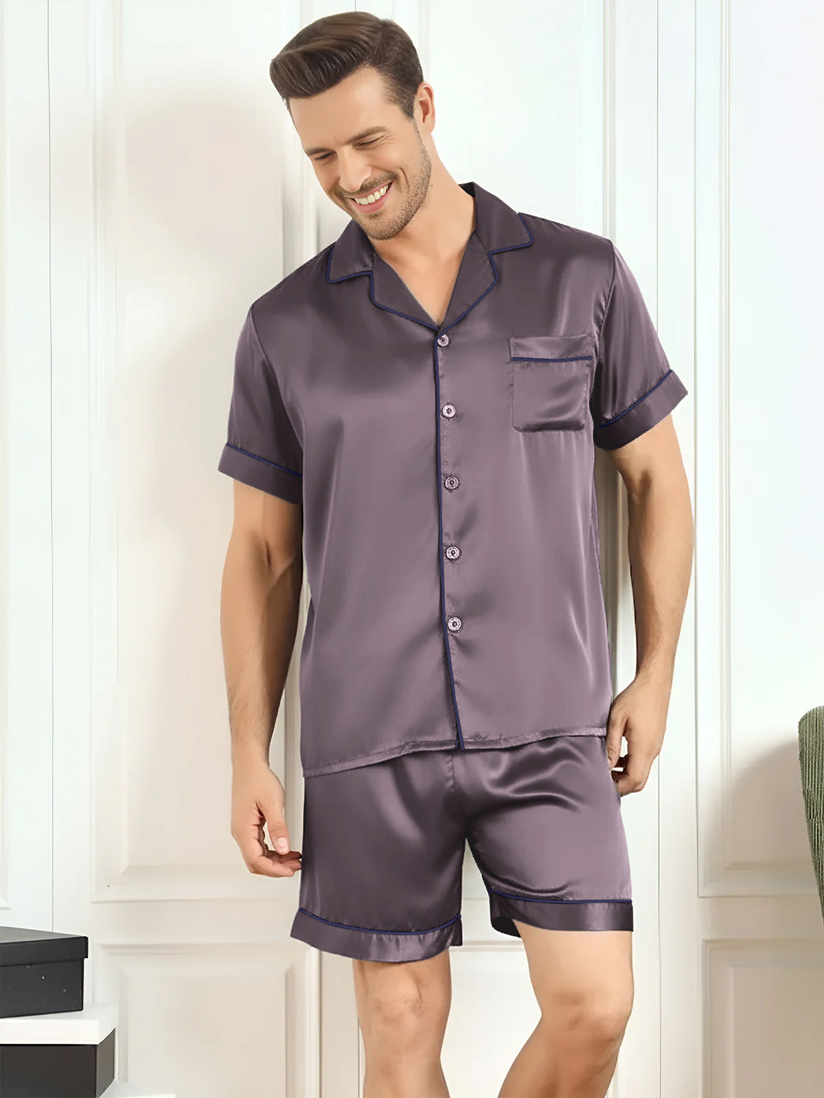 [Gris Pourpre] SilkSilky-FR Mens Pajamas 001,