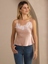 [Toscane] SilkSilky-FR Spaghetti Strap V Neck Top À Fines Brides 001