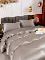 [Gris] SilkSilky-FR 19Momme Parure de Lit Soie 005