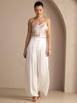[Blanc] SilkSilky-FR Femme Pantalons 005