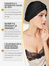 [Noir] SilkSilky-FR Bonnets de Nuit 008