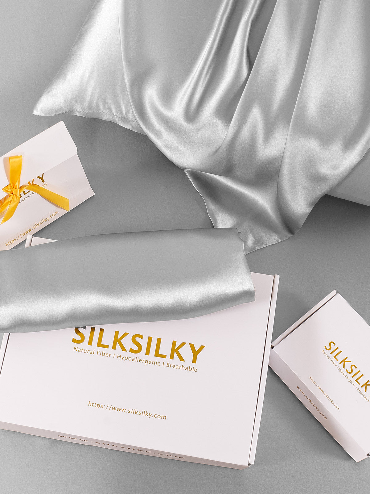 [Argent] SilkSilky-FR 22Momme Pure Soie Pillowcase 006