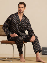 [Chaîne Noire] SilkSilky-FR 19Momme Manches longues Homme Pyjamas 001