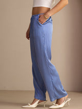 [Rayures Fines Bleues] SilkSilky-FR Womens Pants 003