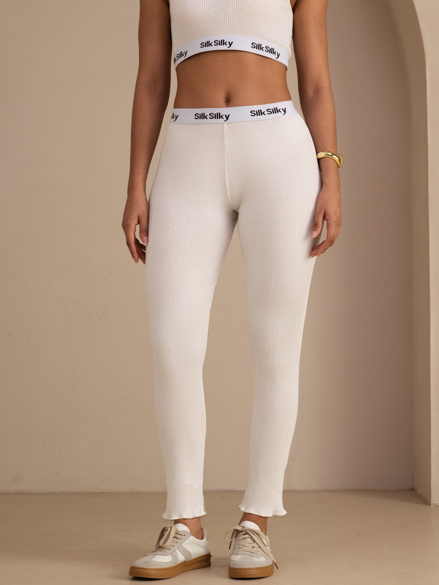 [Blanc] SilkSilky-FR Femme Pantalons 001