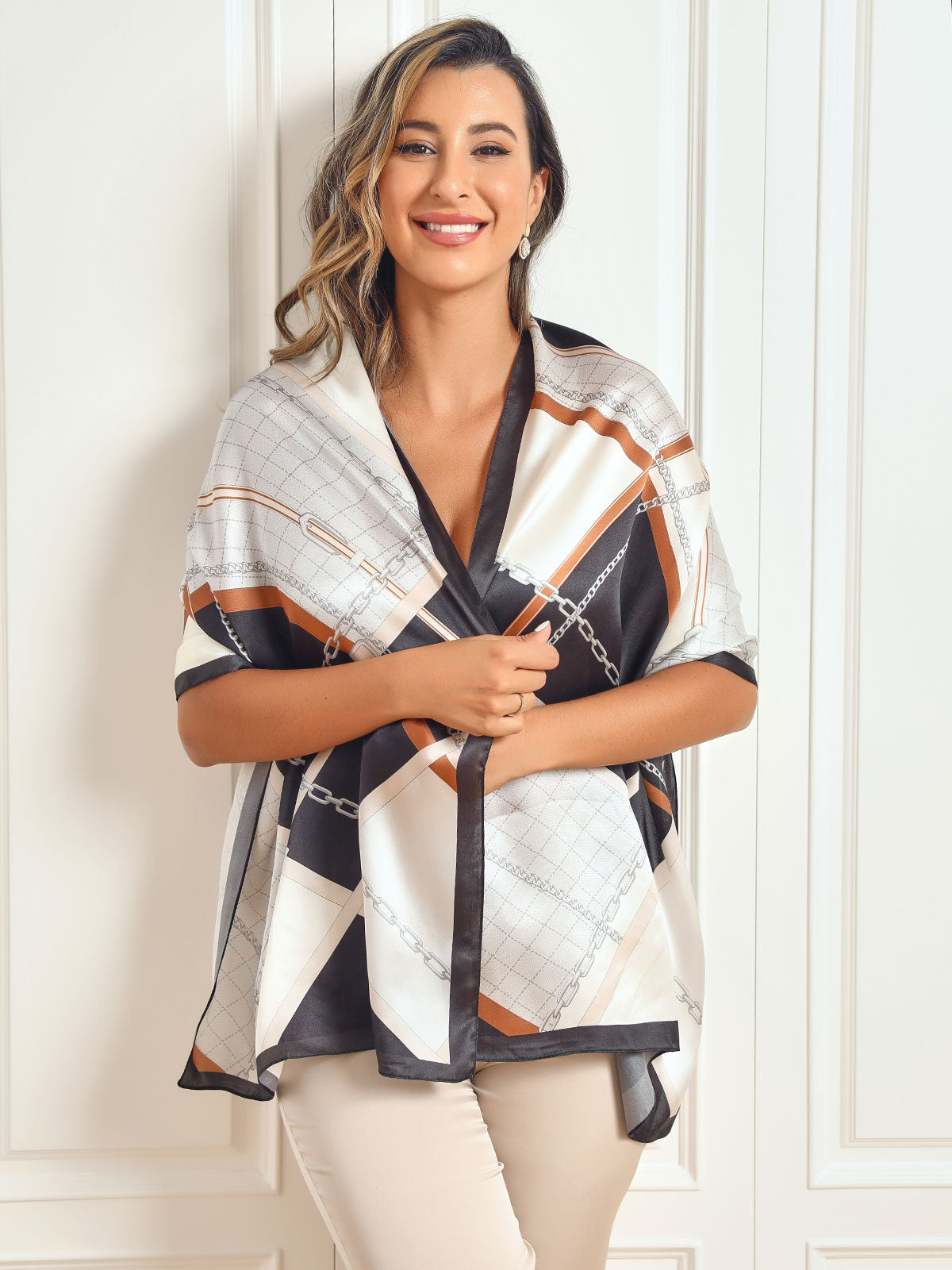 [P021] SilkSilky-FR Pure Soie Scarf 004,