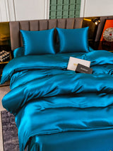 [Bleu Royal] SilkSilky-FR Parure de Lit Soie 005