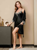 SilkSilky-FR-Trois-quart-Nightgown&Robe-Set-Noir-002