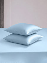 [Bleu Clair] SilkSilky-FR Parure de Lit Soie 004