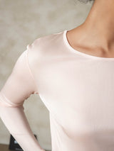 [Rose Clair] SilkSilky-FR Long Sleeve Round Neck Sous Vêtements Longs Femme 007