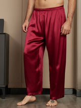 [Rouge Vineux] SilkSilky-FR Pure Soie Mens Sleep Bottoms 001