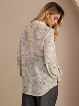 [Fleur de Sauge] SilkSilky-FR Long Sleeve Lapel Collar Blouse 002