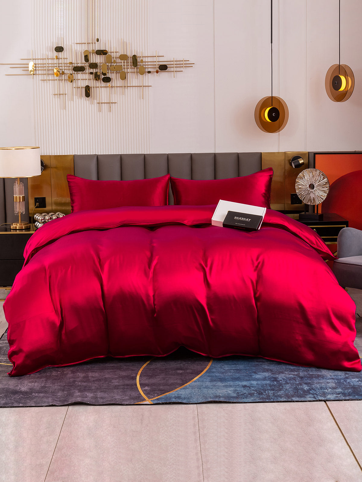 [Rouge Vineux] SilkSilky-FR 19Momme Pure Soie Bedding Set 002