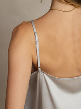 [Argent] SilkSilky-FR Spaghetti Strap Top À Fines Brides 006