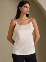 [Beige] SilkSilky-FR Spaghetti Strap Top À Fines Brides 001
