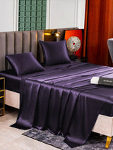 [Violet Foncé] SilkSilky-FR Parure de Lit Soie 005